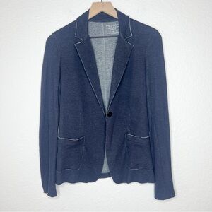 Majestic Filatures Cashmere Cotton Raw Edge Blazer Navy Blue size 2 / US Small